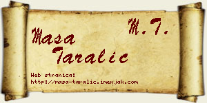 Maša Taralić vizit kartica